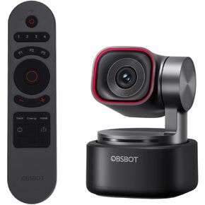 حزمة كاميرا ويب OBSBOT Tiny 3 للصوت المكاني بدقة 4K تعمل بالذكاء الاصطناعي مع جهاز تحكم عن بعد، وكاميرا PTZ لتتبع الذكاء الاصطناعي مع مستشعر 1/1.28 بوصة، وميكروفون ثلاثي، والتحكم في الصوت والإيماءات، و120 إطارًا في الثانية، وHDR، وكاميرا ويب للكمبيوتر الش in Kuwait