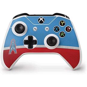 غلاف Skinit المخصص للألعاب متوافق مع وحدة تحكم Xbox One S - تصميم كلاسيكي مرخص رسميًا من NFL Houston Oilers in Kuwait