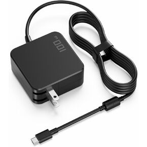 شاحن كمبيوتر محمول USB-C PD بقدرة 100 واط - محول طاقة USB-C سريع متوافق مع MacBook Pro/Air، Lenovo ThinkPad/Yoga، HP Spectre/Envy، Dell XPS/Latitude، ASUS/Acer - حجم صغير، وليس MagSafe in Kuwait