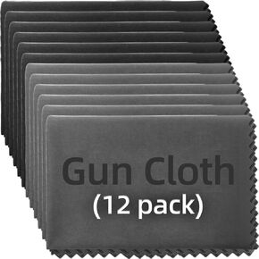 12 Pack Microfiber Gun Cleaning Cloth, 12"x12" Lint Free Gun Cleaning Rags (Gray & Black) in Kuwait