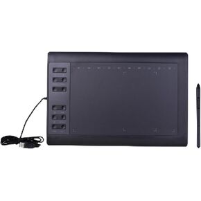 Digital Graphic Tablet, 10x6 Inch Professional Drawing Tablet with 8192 Pressure Levels, 12 Express Keys, 5080LPI Resolution, for PC, Laptop, Smartphone Connection in Saudi Arabia