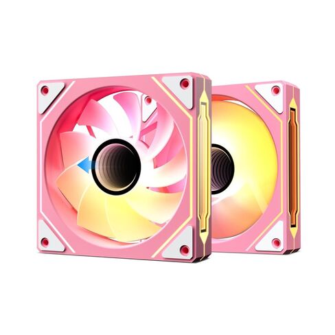 Vetroo Pink LF120 3-Pack Infinite Mirror PC Fan 120 mm ARGB Case Fan with ARGB & PWM Smart Control, FDB Bearing, Controller Included, Nine Blades Design & 8 Rubber Pads for Low-Noise Operation in Saudi Arabia