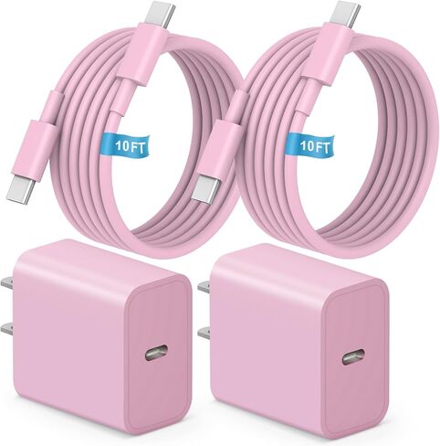 iPhone 17 16 15 Charger Fast Charging, [ETL Safety Certified] 2 Pack 10FT USB C Charger Cable with 20W Type C Fast Charging Block for iPhone 17/17 Pro/17 Pro Max/16/16 Pro/16 Pro max/16 Plus/15（White） in Saudi Arabia