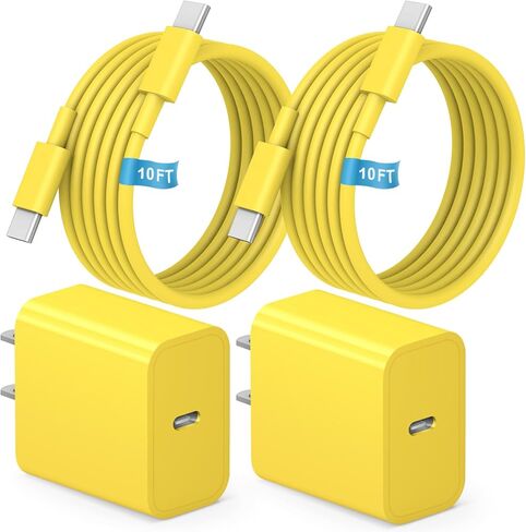 iPhone 17 16 15 Charger Fast Charging, [ETL Safety Certified] 2 Pack 10FT USB C Charger Cable with 20W Type C Fast Charging Block for iPhone 17/17 Pro/17 Pro Max/16/16 Pro/16 Pro max/16 Plus/15（White） in Saudi Arabia