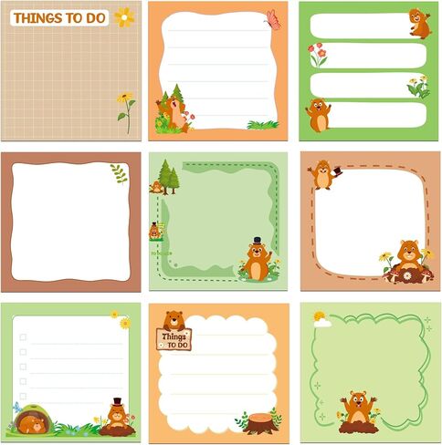 Black Cat Gifts Sticky Notes - 9 PCS Cute Animal Self Stick Notes Adhesive to Do List Memo Pad Office Supplies School Stationery for Students Teachers 3x3 Inches in Saudi Arabia