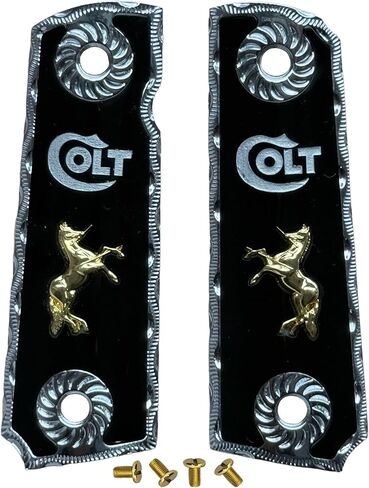 1911 Grips Full Size Pearl Resin with Metal Horse in Metal Frame,Engraved and Mexican Tricolor Flag Design in Saudi Arabia
