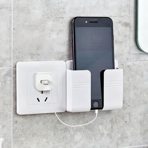 Mobile Phone Holders Mounted on The Wall with Self-Adhesive Compatible with iPhone and Android. Phone Holder for Bedroom, Kitchen, Bathroom, Office(2 Pack White) in Saudi Arabia