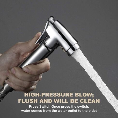Round Rinse Faucet Toilet Flushing Faucet Sprayer Full Pressure and Leakproof HandheldToilet Sprayer Kit,Hand Held Cloth Diaper Sprayer for Toilet,Easy to Install in Saudi Arabia