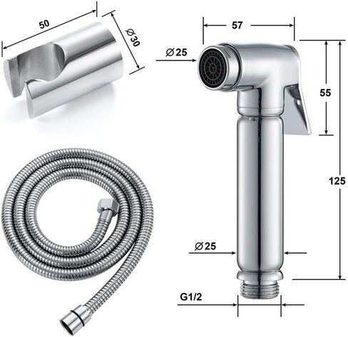 Round Rinse Faucet Toilet Flushing Faucet Sprayer Full Pressure and Leakproof HandheldToilet Sprayer Kit,Hand Held Cloth Diaper Sprayer for Toilet,Easy to Install in Saudi Arabia