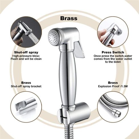 HandheldSprayer Set,Premium Pressure-Free Spray Gun Screw Into The Circular Nozzle Shattaf,Shower Cloth Diaper Spray Attachment,Toilet Cleaner,Pressure Control in Saudi Arabia