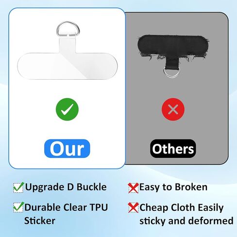 12Pcs Transparent Phone Tether Tab, Universal Phone Lanyard Patch for All Full PhoneCases in Saudi Arabia