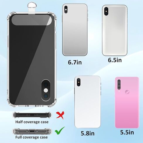 12Pcs Transparent Phone Tether Tab, Universal Phone Lanyard Patch for All Full PhoneCases in Saudi Arabia