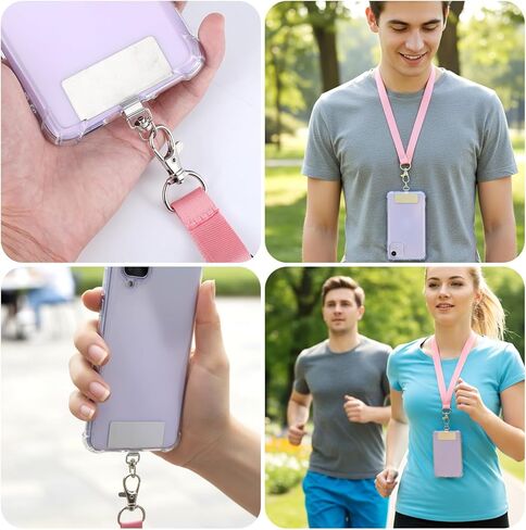 20 Pack Phone Tether Tab, 360° Rotatable Phone Lanyard Tab Stainless Steel Cellphone Lanyard Patch Universal Smartphone Lanyards Pad for Full Phones Cases (Silver) in Kuwait