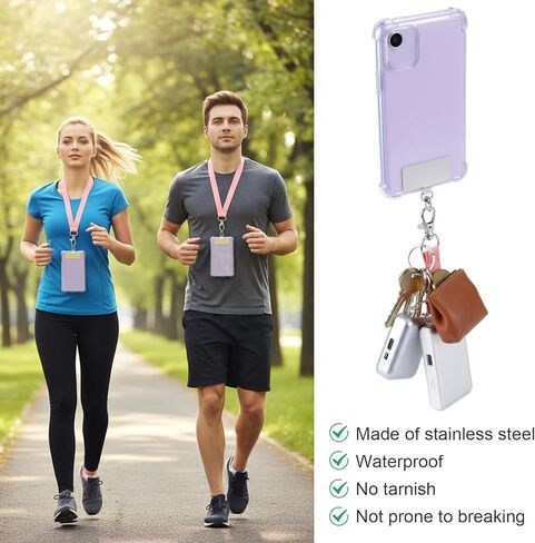 20 Pack Phone Tether Tab, 360° Rotatable Phone Lanyard Tab Stainless Steel Cellphone Lanyard Patch Universal Smartphone Lanyards Pad for Full Phones Cases (Silver) in Kuwait