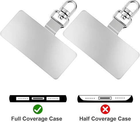 20 Pack Phone Tether Tab, 360° Rotatable Phone Lanyard Tab Stainless Steel Cellphone Lanyard Patch Universal Smartphone Lanyards Pad for Full Phones Cases (Silver) in Kuwait