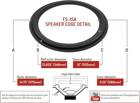 Infinity 15 Inch Foam Speaker Repair Kit FSK-15A (Pair) in Saudi Arabia