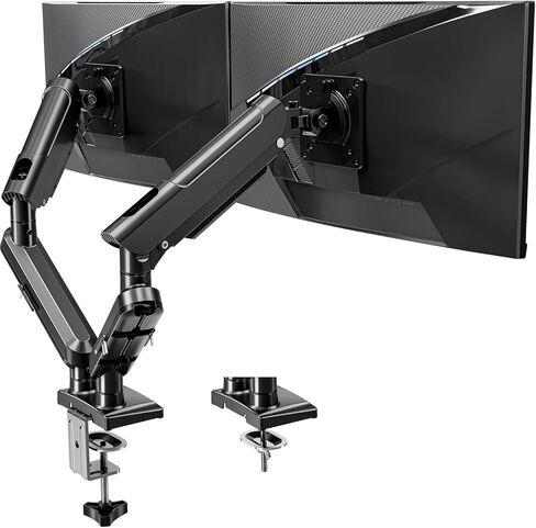 Dual Monitor Stand for 13-32 Inch Computer Screens, Dual Monitor Arms, Each Arm Holds 4.4-22lbs, Fully Adjustable Monitors Desk Mount with C-Clamp and Grommet Base, VESA 75x75/100x100mm in Saudi Arabia