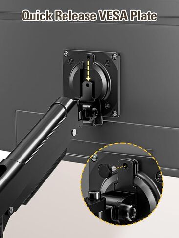 Dual Monitor Stand for 13-32 Inch Computer Screens, Dual Monitor Arms, Each Arm Holds 4.4-22lbs, Fully Adjustable Monitors Desk Mount with C-Clamp and Grommet Base, VESA 75x75/100x100mm in Kuwait