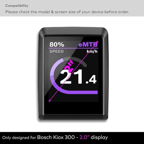 [2-PACK] Tempered Glass Screen Protector Compatible with Bosch Kiox 400C 2.0 Inch Display Ebike Smart System Anti Scratch/Fingerprint (HD Clear) in Saudi Arabia