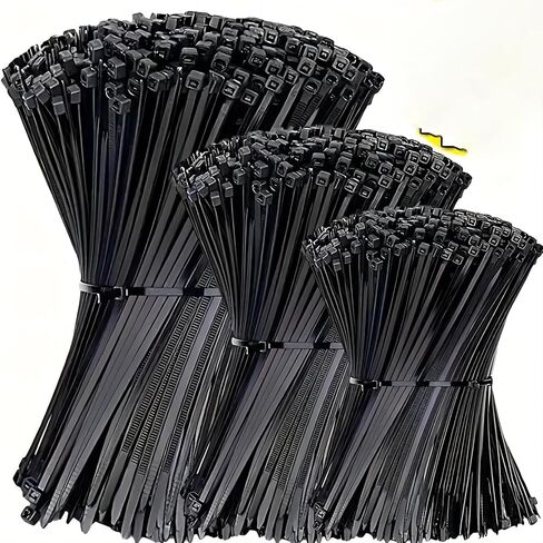 300 PCS Nylon Universal Cable Tie, Multi-Purpose Self-Locking Nylon Cable Cord Management Organizer in Home,Office,Kitchen,Black in Saudi Arabia