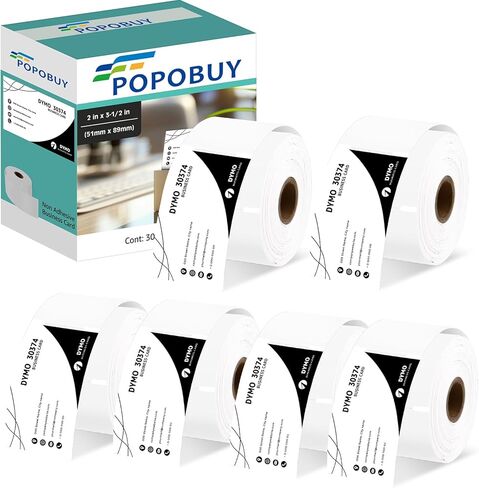 6 بكرات (300 ملصق/لكل) متوافقة مع Dymo 30374 White 2x3-1/2 بطاقات الأعمال/المواعيد، شريط طابعة ملصقات غير لاصق لطابعات LabelWriter 450، 450 Turbo، 4XL [غير مناسبة 550 و5XL] in Kuwait