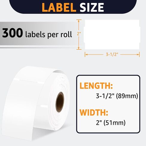 6 بكرات (300 ملصق/لكل) متوافقة مع Dymo 30374 White 2x3-1/2 بطاقات الأعمال/المواعيد، شريط طابعة ملصقات غير لاصق لطابعات LabelWriter 450، 450 Turbo، 4XL [غير مناسبة 550 و5XL] in Kuwait
