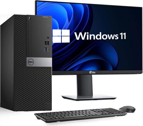 كمبيوتر مكتبي Dell Optiplex 7050 Tower - Intel Core i7-7700 الجيل السابع - ذاكرة وصول عشوائي DDR4 سعة 16 جيجابايت - SSD سعة 1 تيرابايت - شاشة جديدة 24 بوصة - لوحة مفاتيح وماوس لاسلكي - WiFi - Window 11 Pro (متجدد) in Kuwait