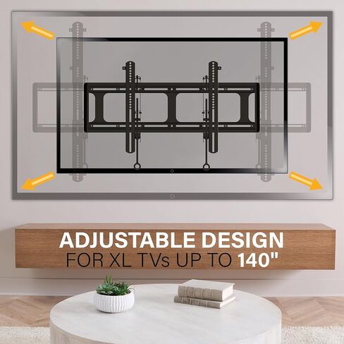 SANUS XL Fixed TV Wall Mount for 65"-140" Screens up to 300lbs – 1.96" Low Profile TV Mount w/Universal Design Fits VESA Patterns up to 1100x700mm - Easy Install w/Included Drill Template & Hardware in Saudi Arabia
