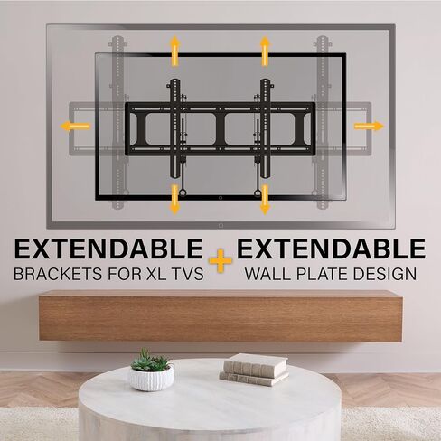 SANUS XL Fixed TV Wall Mount for 65"-140" Screens up to 300lbs – 1.96" Low Profile TV Mount w/Universal Design Fits VESA Patterns up to 1100x700mm - Easy Install w/Included Drill Template & Hardware in Saudi Arabia