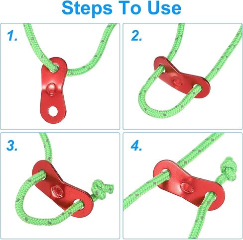 4mm Tent Rope, 6 Pack 13ft Reflective Guyline Cord Tied Downs Rope Paracord Cord Camping Ropes with Red Aluminum Cord Adjusters for Camping Hiking Tent, Black in Saudi Arabia