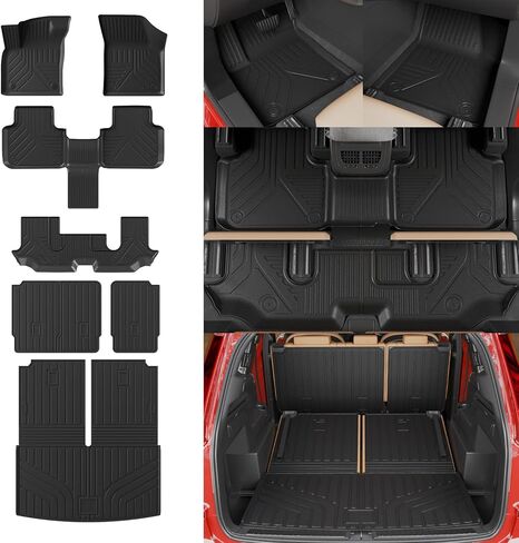 سجادات أرضية متوافقة مع 2020-2024 2025 Subaru Outback Cargo Mat Cargo Liner Trunk Liner TPE جميع الأحوال الجوية غطاء المقعد الخلفي حامي 2023 Outback Accessories (سجادات الأرضية + سجادة صندوق السيارة) in Kuwait