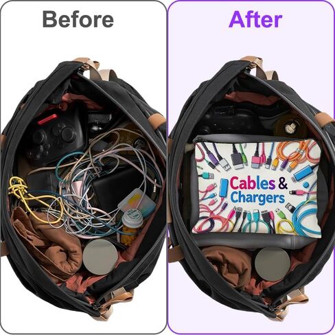 Colorful Cable and Charger Storage Bag - Versatile Travel Organizer for Chargers, Cables, Electronic Devices, and Accessories in Saudi Arabia