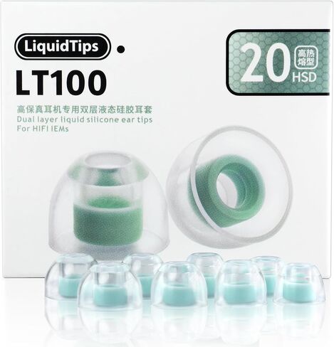 WHIZZER LT100 أطراف أذن من السيليكون السائل 4 أزواج، بديل ناعم لصوت Trueear/Moondrop/Campfire (فوهة 5-6.5 مم)، صوت جهير محكم ومريح (XS/S/M/L) in Kuwait