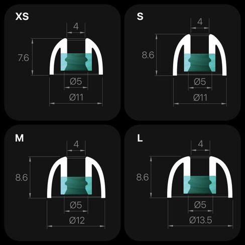 WHIZZER LT100 أطراف أذن من السيليكون السائل 4 أزواج، بديل ناعم لصوت Trueear/Moondrop/Campfire (فوهة 5-6.5 مم)، صوت جهير محكم ومريح (XS/S/M/L) in Kuwait