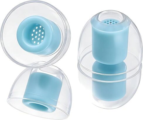 Universal Hi-Fi Ear Tips/Earbud Tips with Inner Mesh - Clear Liquid Silicone for 4mm-7mm Nozzles, 3 Pairs (L/M/S), Enhanced Bass, Noise Isolation & Cleaner Sound (Red) in Saudi Arabia