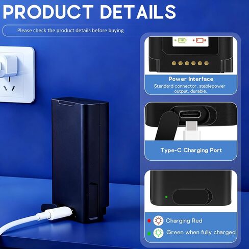 Fancy Buying 8000mAh Rechargeable Battery Replacement for Eufy Security E340 Video Doorbell E340/C31, Part Number HB-E340 T8743 with Type-C Charge Cable in Saudi Arabia