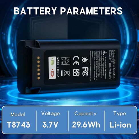 Fancy Buying 8000mAh Rechargeable Battery Replacement for Eufy Security E340 Video Doorbell E340/C31, Part Number HB-E340 T8743 with Type-C Charge Cable in Saudi Arabia