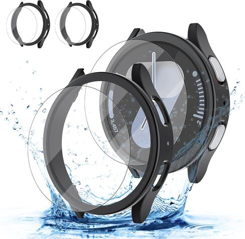 [2+2] Pack for Samsung Galaxy Watch 7 Ultra Screen Protector Case 47mm Accessories, Hard PC Bumper/HD Anti-Fog Tempered Glass Protective Film, Face Cover Set Galaxy Watch 7 Ultra Case Women Men in Saudi Arabia