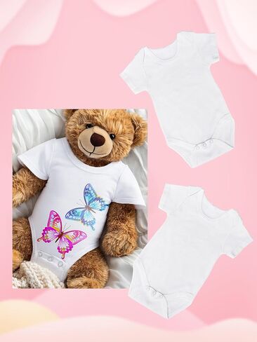 12 Pcs Baby Bodysuit White Short Sleeve Shirt Cotton Blank baby Romper for Baby Boys Girls in Saudi Arabia