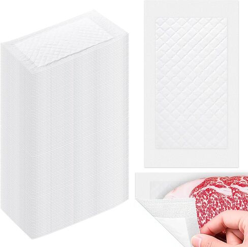 200Pcs Meat Absorbent Pads 4x7 Inch Meat Soaker Pads for for Vacuum Sealer Bags Fish Dry Clean for Kitchen and Shop,60 Grams in Saudi Arabia