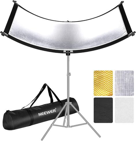 NEEWER U Type Light Diffuser Reflector for Studio and Photography Situation with Carrying Case, Arclight Curved Reflector 30"x18"/75x40cm in Black/White/Gold/Silver (Light Stand Not Included), RF-04 in Saudi Arabia