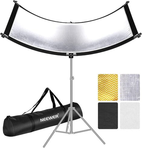 NEEWER U Type Light Diffuser Reflector for Studio and Photography Situation with Carrying Case, Arclight Curved Reflector 30"x18"/75x40cm in Black/White/Gold/Silver (Light Stand Not Included), RF-04 in Saudi Arabia