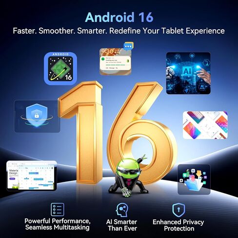 تابلت N90 Android 16، تابلت 12 بوصة 2K FHD+، تابلت Android مع لوحة مفاتيح، 5G WiFi، 24GB+128GB/2TB، معرف الوجه، 9000 مللي أمبير، ضمان 4 سنوات، Widevine L1، OTG، 1217-BOX، حافظة وقلم in Kuwait