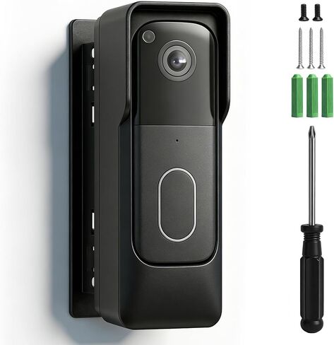 Blink Doorbell Vinyl Siding Mount for 2nd Gen (2025 Model) – Angle Mount Wedge for Blink Video Doorbell (4" Standard Vinyl, Hardi Board, Aluminum), with Removal Key & Screws (Black) in Saudi Arabia