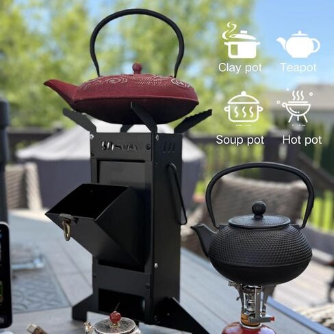 موقد الصواريخ موقد حرق الخشب موقد الخشب المحمولة، موقد التخييم النار للطبخ في الهواء الطلق، والتخييم، والنزهة، والشواء، والصيد، وصيد الأسماك in Kuwait