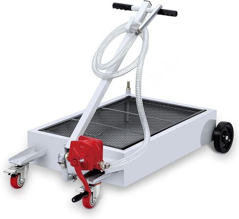 Low Profile Oil Drain Pan, 20 gal Electric Oil Drain Pan with Pump 110V Electric Pump, 8 ft Hose & Folding Handle, Rolling Cart for Cars, Trucks, Buses, RVs in Kuwait