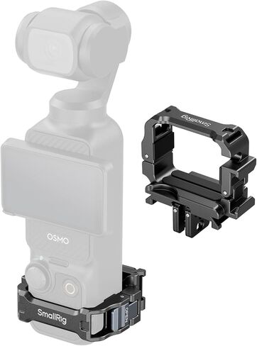 قفص توسيع صغير الحجم لـ DJI Osmo Pocket 3، محول تركيب ذو وجهين مع 1/4 بوصة - 20، حذاء بارد وحامل ذو شقين، تصميم كامل الوصول، يناسب الحافظة الأصلية - 5607 in Kuwait