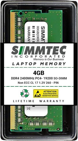 Simmtec RAM 16GB DDR4 3200MHz SODIMM PC4-25600 (PC4-3200AA) CL22 1.2V Non-ECC SO-DIMM 260 Pin - وحدة ترقية ذاكرة الكمبيوتر المحمول والكمبيوتر المحمول وAIO in Kuwait