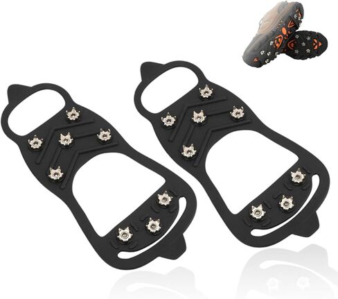 Shoe Spikes Cover, 1 Pair 8 Tooth Shoe Spikes Cover Anti Slip Footwear Ice Shoes Spikes Covers Shoes Nail Crampons for Outdoor Snow Walking in Saudi Arabia