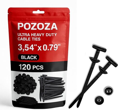 120 Pack POZOZA Nylon Universal Cable Tie Buckle - Zipper Clips For Car - Zip Tie Clips Automotive - Fasteners Clips - Heavy Duty Self - Locking Zipper Clips with Pin & Button in Saudi Arabia